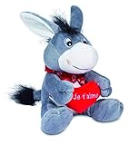  Peluche ane Coeur Je t Aime 16/13/11cm(Peluche Ecologique Fabriquée A Partir de Matériaux Issu de Bouteilles 100% RECYCLÉES)