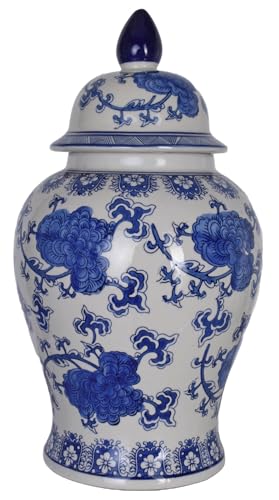Chinesische Deckelvase Antik Deckelgefäss Amphore Blau Weiss Porzellanvase...
