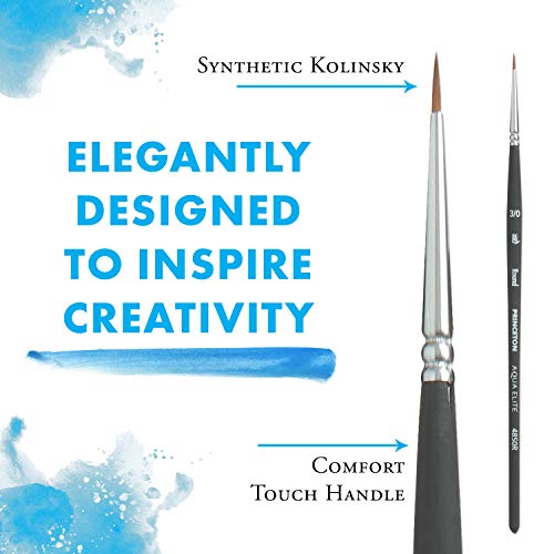 Image of Princeton Aqua Elite Round Brush, Synthetic, Short Handle, Size 3 /0 inch, 1 Count