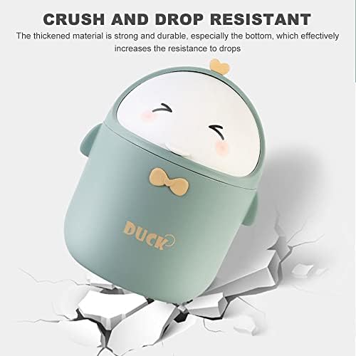 Greyoe Desk Bin, Mini Bin, Small Bin, Kitchen Bin Bedroom Bin Desktop Trash Can Small Desktop Trash Can Bathroom Trash Can Bathroom Kitchen Portable Cute Cartoon Style Trash Can (Yellow)