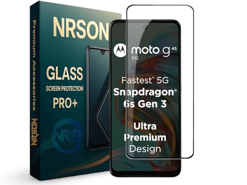 Image of NRSON Tempered Glass Screen Protector Compatible For MOTO G45 /Motorola G45 with Easy Self Installation Kit