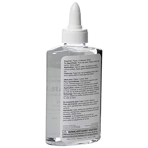 Image of Amazon Basics Washable Liquid School Glue for Arts and Crafts, Home and School, 5 oz (147ml) Bottle, Clear, 6-Pack