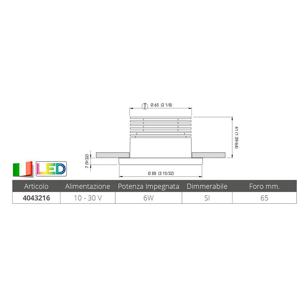 QUICK LUZ CHIARA DL85 CAL 1030V 6W INOX E00 1P