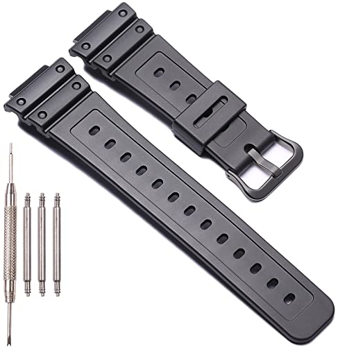 XBHSW Resin Strap Compatible with Casio DW-5900 DW-5600 GW-M5610 GW-6900 DW-6900 G-6900 Mens Replacement Watch Band Sports Waterproof Bracelet