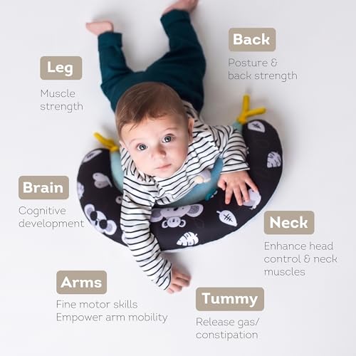 Image of Taf Toys 2-in-1 Tummy Time Support Toy for Newborns & Infants, Soft Panda Support Toy with High-Contrast Crinkle, Baby Development Toy for Neck & Arm Support, Sensory Activity Mat 0-6M