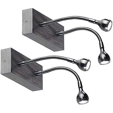 Lunartec Schwanenhals Lampen: 2er-Set LED-Bett- und Lese-Doppel-Leuchten Cover
