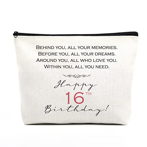 fkovcdy 16th Birthday Gifts for Girls - Sweet 16 Makeup Bag & Decorations
