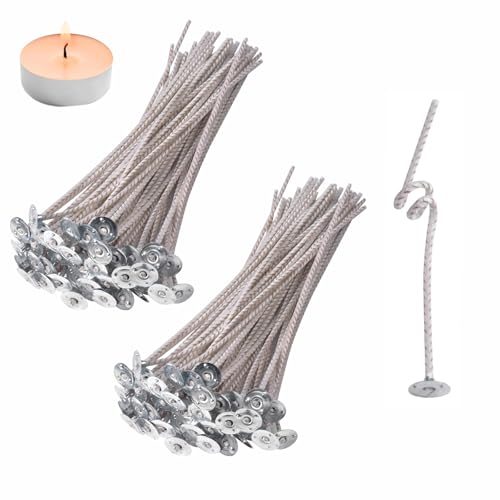 Mèche Bougie 100 Pièces Mèche pour Bougie Coton 15 CM avec Résistantes Inodores Propres Mèches de Bougies pour la Fabrication de Bougies DIY