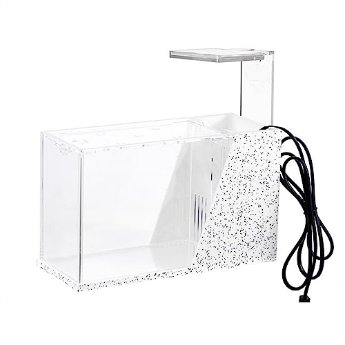 水槽 水槽 卓上 アクリル 透明 スクエア タンク 水槽用 エコ 小型 オフィス 家庭用 水槽 ポンプ付き デスクトップ ディスプレイ用(6) (6)