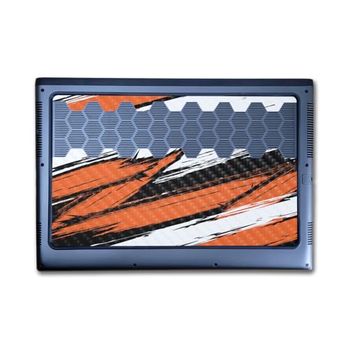 Image of Carbon Fiber Laptop Skin Compatible with Alienware M16 R2 (2024) - Grunge Orange - Premium 3M Vinyl Protective Wrap Decal Cover - Easy to Apply | Crafted in The USA by MightySkins