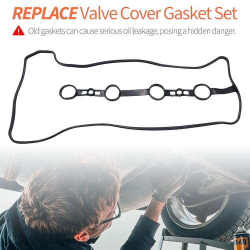 Image of HiSport Valve Cover Gasket Seal - Replace VS50530R VS50362 JN2424 0361639 | Compatible with Lexus HS250h Pontiac Vibe Scion tC xB Toyota Camry Corolla Highlander Matrix RAV4 Solara 2.0L 2.4L 2001-2015