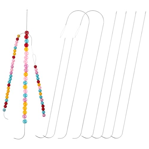 8Pcs Big Eye Beading Needles for Bead Spinner Clay Bead Spinner Needles Stainless Steel Seed Bead Needles for Jewelry Making Bracelet Necklace Jewelry Making(3 Styles)
