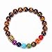 GelConnie 7 Chakra Bracelets Buddha 8mm Natural Tiger Eye Bead Bracelet Elastic Yoga Bracelet Bangle Christmas Gift for Men, Women