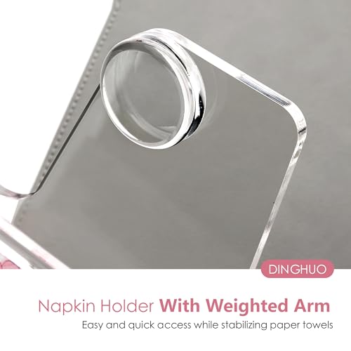 DINGHUO Acrylic Napkin Holder for Table, 7"x7" Clear Flat Napkin Dispenser by DINGHUO - Used condition - Image 6