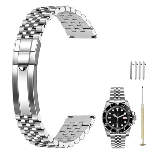 Bracelet montre acier 20mm 22mm anti-perte boucle plongée extrémités incurvées