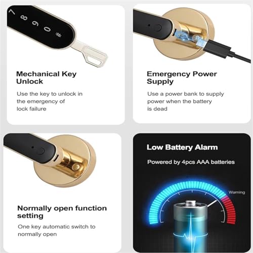 Serrure en alliage de zinc connectée à empreintes digitales - 6