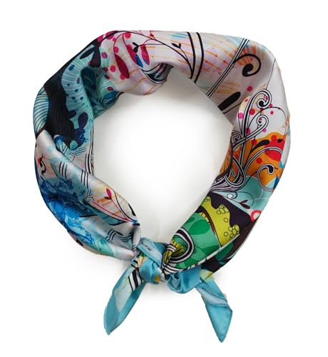 Image of Satin Silk Small Square Scarf for Women, Printed Soft and Comfy Neck Head Tie Scarf Bandana