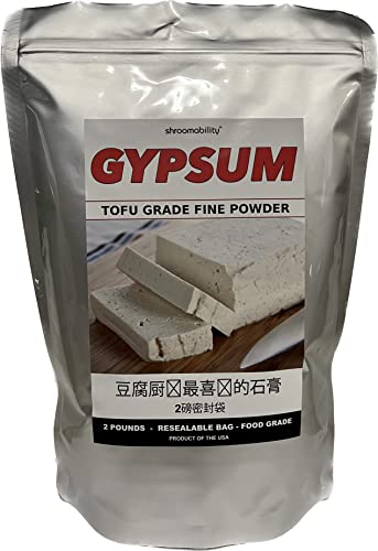 Tofu Gypsum Powder 2 lb Coagulent For Tofu, Tofu Pudding & Tofu Custard - Food Grade Product of USA