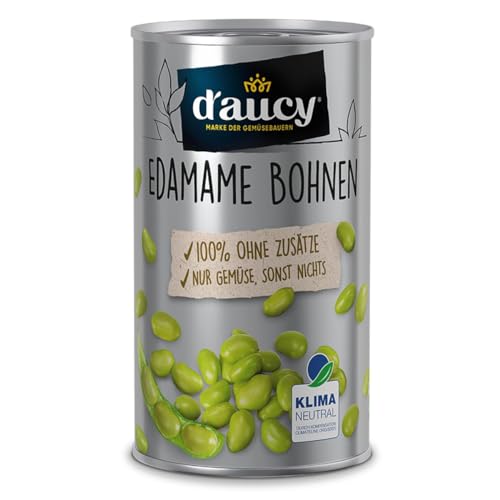 d'aucy Edamame Bohnen - 100% ohne Salz und Zuckerzusatz, ohne Konservierungsstoffe, klimaneutral, 285 Gramm Dose