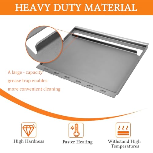 For Weber Griddle Insert, Full Size Griddle for Weber Genesis 300 Nonstick Coated with Removable Handles for Genesis E310 E320 E330 S310 S320 S330 (2007-2016), for 7528/7524