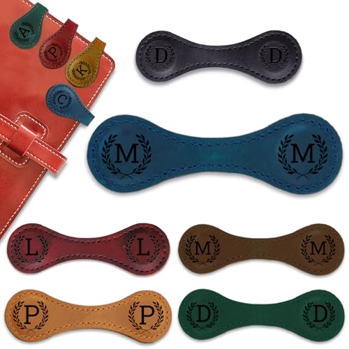 Custom Magnetic Leather Bookmark with Initial