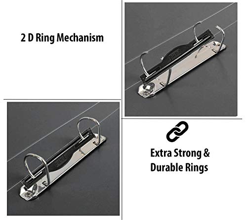 Image of ANG 2D Ring Binder File a4 Size for Certificates Document Holder Pack of 4- Black