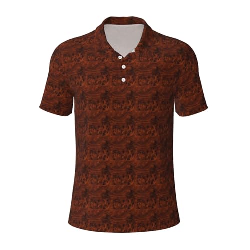 Polo respirant motif bois rouge pour éviter la chaleur avec style