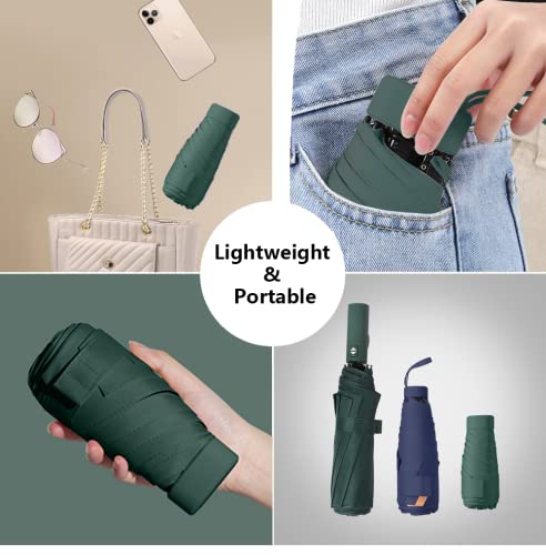 Image of Mini Travel Sun Umbrella for Purse With Case,Small Compact UV Umbrella Protection Sun,Lightweight Portable Parasol Windproof for Women Men Kids