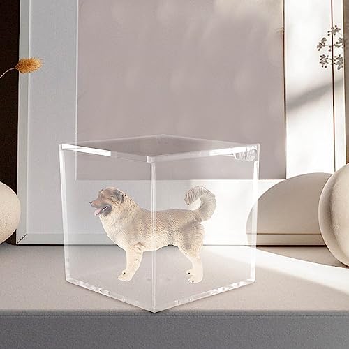 Image of SEWACC Acrylic Storage Box with Lid Clear Square Display Case Organizer for Figurines Collectibles Makeup Accessories Desk Storage 3.15 Inch