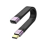 Verlängerungskabel, USB 4, dünn, 40 Gbit/s, USB-C-Datenkabel, USB 4.0 Typ C Stecker auf Buchse, flach und flexibel, 100 W, PD-Schnellladung, für Thunderbolt3/4, Huawei, Honor, Xiaomi, Samsung