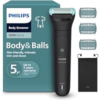 Philips Body Groomer 5000 Series - Trimmer for Men with Triple Protect Shave System, Intimate Trim & Shave, 100% Showerproof, 100 Min. Runtime, Model BG5470/15