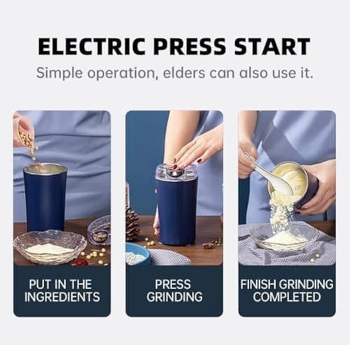 Image of Electric Spice & Coffee Grinder, 200W Stainless Steel Mixer Grinder for Masala & Herbs Grinding Machine for Dry Item, Push Button Control (200 ml) Not for Wet Masalas