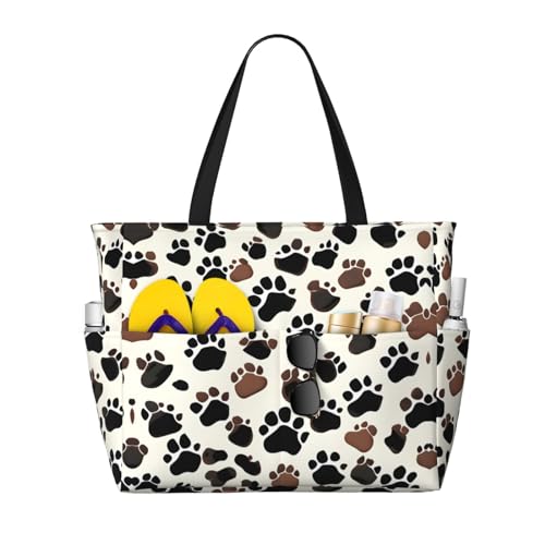 Sac à bandoulière imperméable idéal pour l'été et la plage avec son motif pattes de chien chic