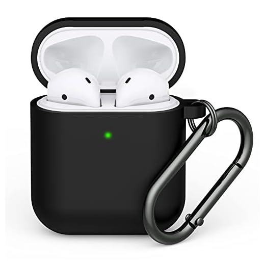 Airpods Case Cover, LELONG Soft Silicone Protective Case Cover with Keychain for Apple Airpods 2nd 1st Charging Case Men Women [Front LED Visible]