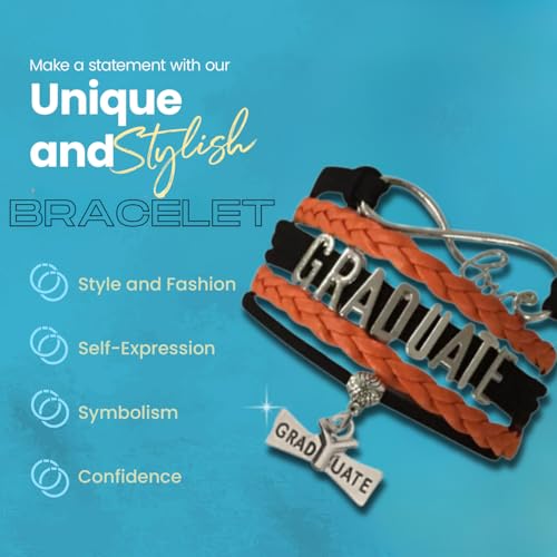 Image of Infinity Collection Graduation Bracelet Gift Graduate Jewelry for Her, Class of 2026 Keepsake, Adjustable Charm Bracelet for Women & Girls