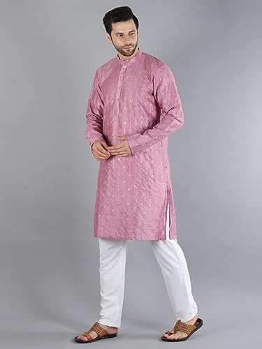 Image of Uri and MacKenzie Embroidery Silk Men's Kurta Pyjama Set