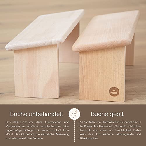 Bodhi Meditatiebank van hout (LHOTSE, geolied beuken) - Afbeelding 6