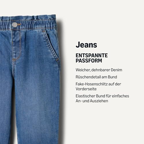 Amazon Essentials Baby Mädchen Rüschen Straight Jeans Mittlere Indigo-Waschung 24 Monate