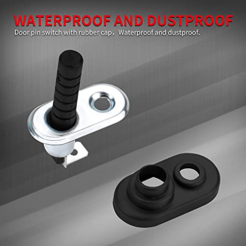 Daiertek Door Pin Switch 12V Alarm Hood Pin Switch Momentary Universal Adjustable Door Jamb Flange Light Hood Switch 20A 12 Volt Nickel Plated With Rubber Boot For Car Boat #TOP2