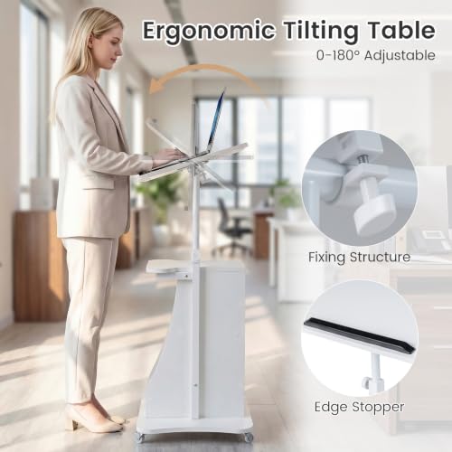 Bureau debout réglable FANTASK table mobile inclinable 50x40cm - 7