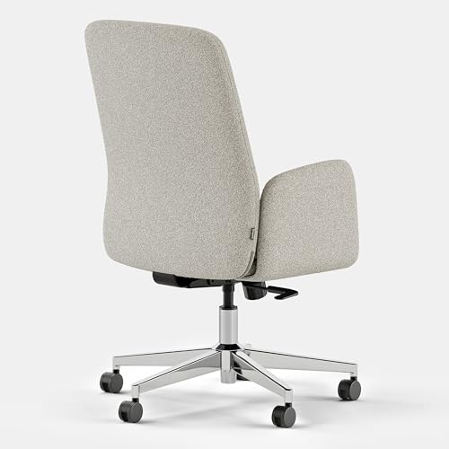 Image of Branch Softside Mid Century Modern Office Chair | Removable Arms with Luxury Cloud-Like Comfort, Adjustable Height, Integrated Lumbar Support, Boucle Fabric, Oatmeal