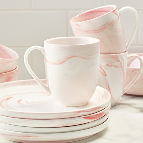 Stone Lain Brighton 16-Piece Dinnerware Set Porcelain, Pink - Image 4