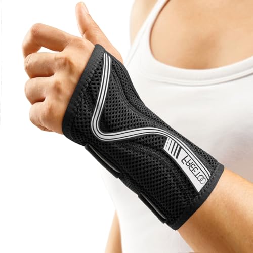 Image of FREETOO Carpal Tunnel Wrist Brace Night Support, Left Hand, Small | Wrist Splint Hand Brace, Breathable Mesh Fabric, Women Men, Sleeping Work Typing Pregnancy, Tendonitis Arthritis Sprain RSI