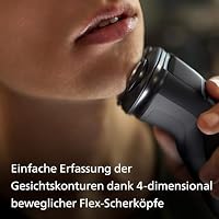 Philips Shaver Series 3000X – Elektrischer Rasierer für Herren in Schwarz, Nass- und Trockenrasur, mit SkinProtect-Technologie, ausklappbarem Bartschneider (Modell X3001/00) – Ansicht 5