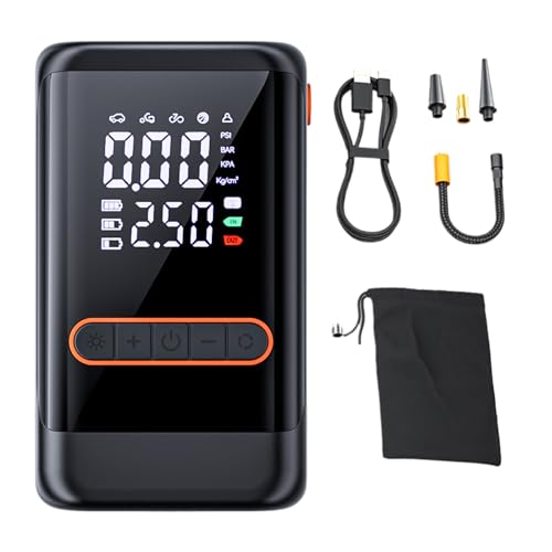 Inflador de neumáticos para automóvil, bomba de aire inalámbrica para neumáticos | Bomba automática con manómetro digital - Accesorios de inflación de motocicletas para auto, ciclo, camión