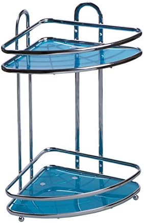 Tatkraft Kaiser Mini Double Bathroom Corner Rack 23X18X33.5 H Chrome Plated Steel