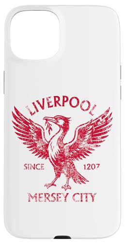 ���o�v�[�� �}�[�W�[�V�e�B Since 1207 Liver Bird Age Print Red �X�}�z�P�[�X iPhone 15 Plus �p