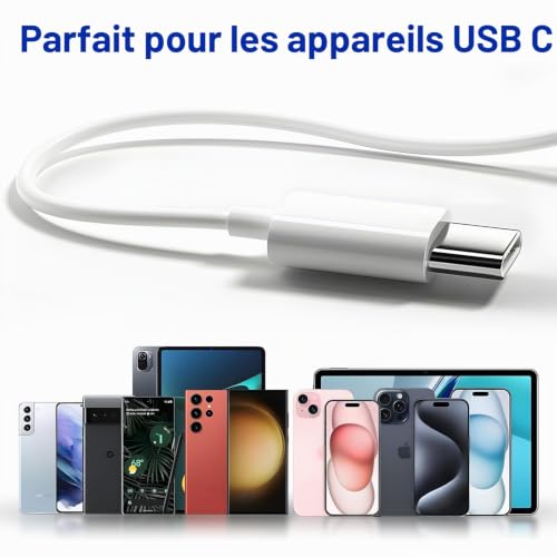 ASENTER Écouteurs USB C filaires à Isolation phonique avec Microphone intégré et contrôle du Volume Compatible avec Phone 15/16 Pro Max – vue 5