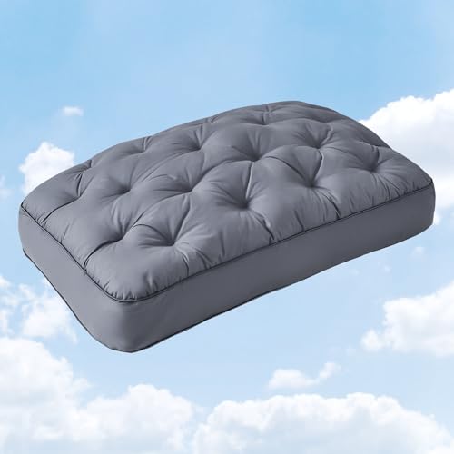 YOURMOON YOUR MOON Extra Soft Support Pillows Queen Size, Luxury Fluffy Down Alternative Pillow for Sleeping, Medium Thick Pillows, 100% Cotton Shell Bed Pillow (Gray)