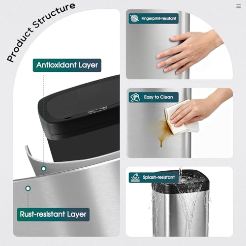 Caneca de Basura de Cocina Dopinmin 22 Galones con Sensor miniatura 3